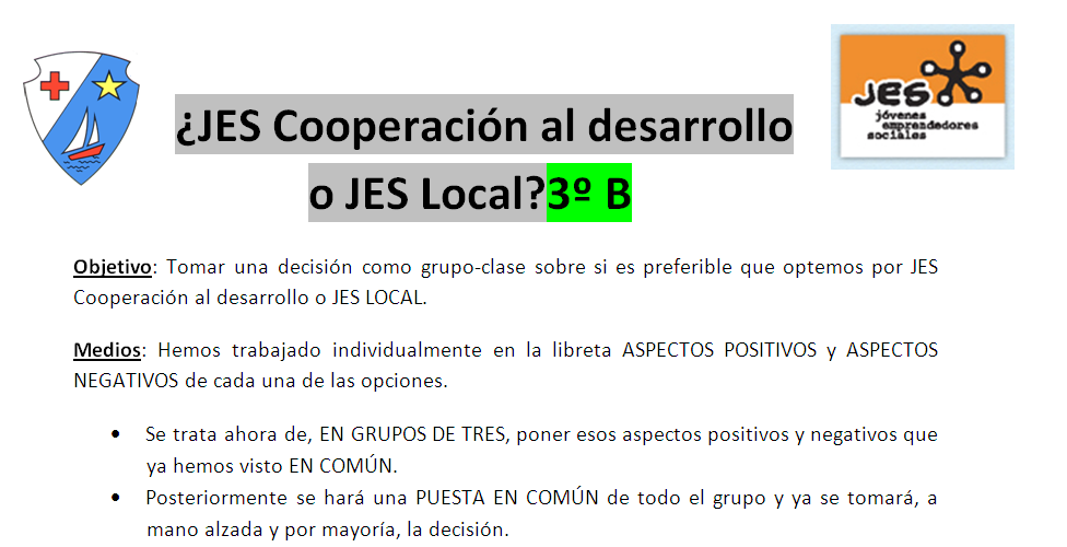 Ejemplo elección JES Local-Cooperación